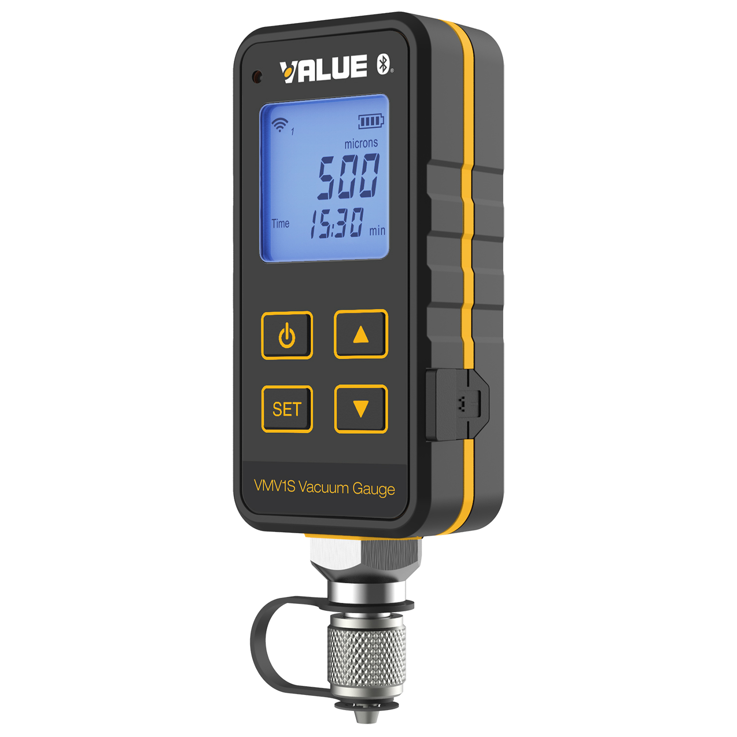 VALUE VP8DSV Pompa Vuoto a doppio stadio adatta per refrigeranti A1 e A2L (incluso R32), con display digitale - portata 226 L/min (8 CFM), 15 Micron - dotata di vacuometro digitale wireless VMV1S, per misurazione anche da remoto - Foto 3