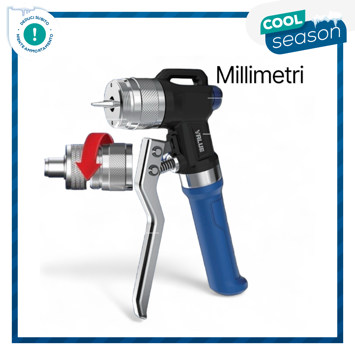 VALUE Espansore idraulico per tubazioni in rame VHE-29EM per tubi diametro 10, 12, 15, 16, 18, 22, 28 mm, in valigetta di materiale plastico