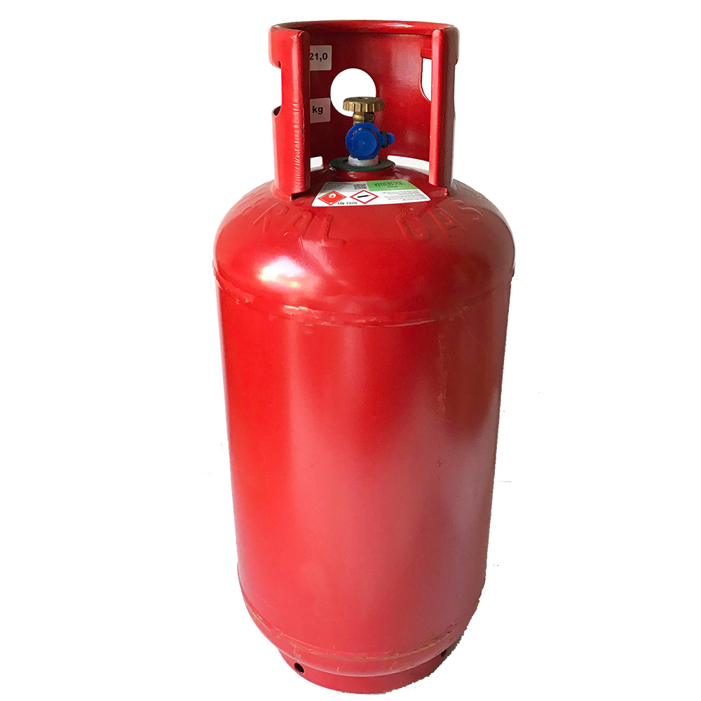 Bombola vuota T-PED ricaricabile 40 lt - 49 bar per Gas Infiammabili (R290/R600a) completa di valvola monofase, uscita W20 x 1/14