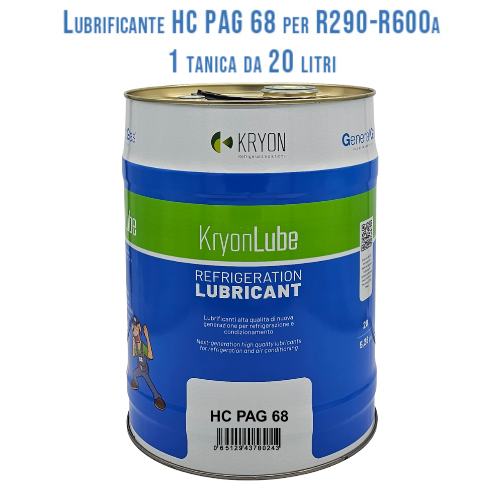 Olio Lubrificante KryonLube HC PAG 68 - R290 e R600a - Tanica in metallo da 20 lt.
