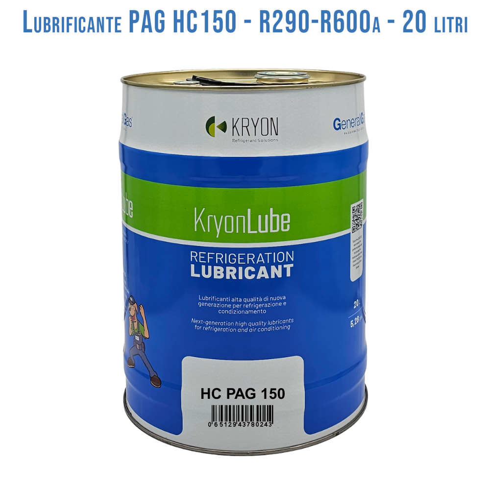 Olio Lubrificante KryonLube HC PAG 150 - R290 e R600a - Tanica in metallo da 20 lt.