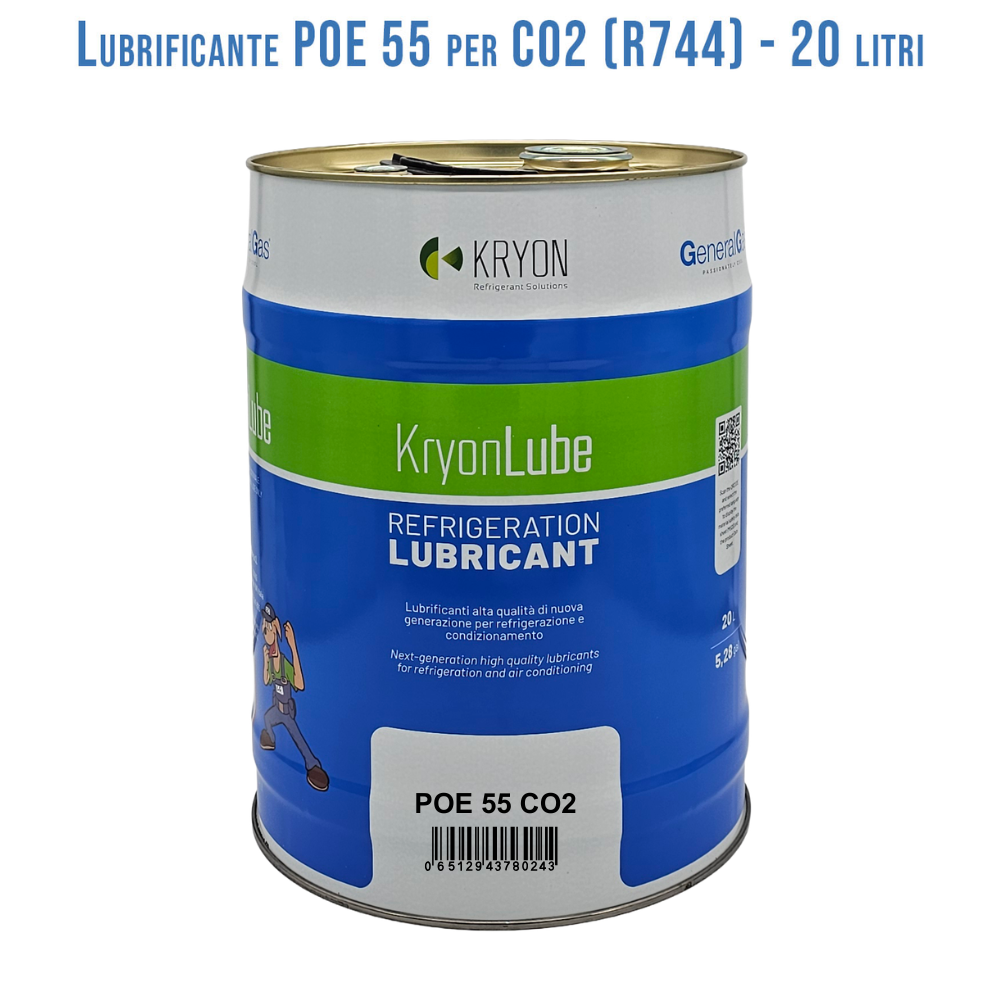 Olio Lubrificante HVACR KryonLube POE 55 CO2 - polyol estere - Tanica in metallo da 20 lt.