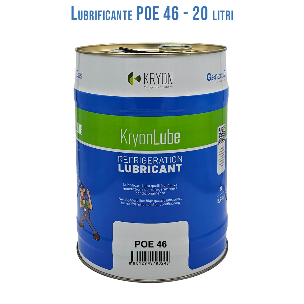 Olio Lubrificante HVACR KryonLube POE 46 -  polyol estere - Tanica in metallo da 20 lt.
