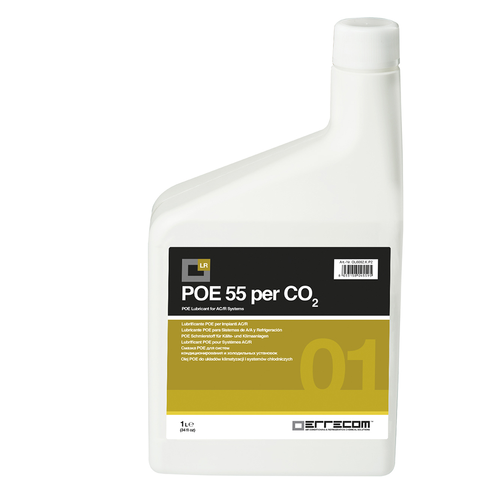 12 x Olio lubrificante Refrigerazione Polyol Estere (POE) specifico per CO2 Errecom 55 - Tanica in Plastica da 1 lt. - Confezione n° 12 pz. (totale 12 litri)