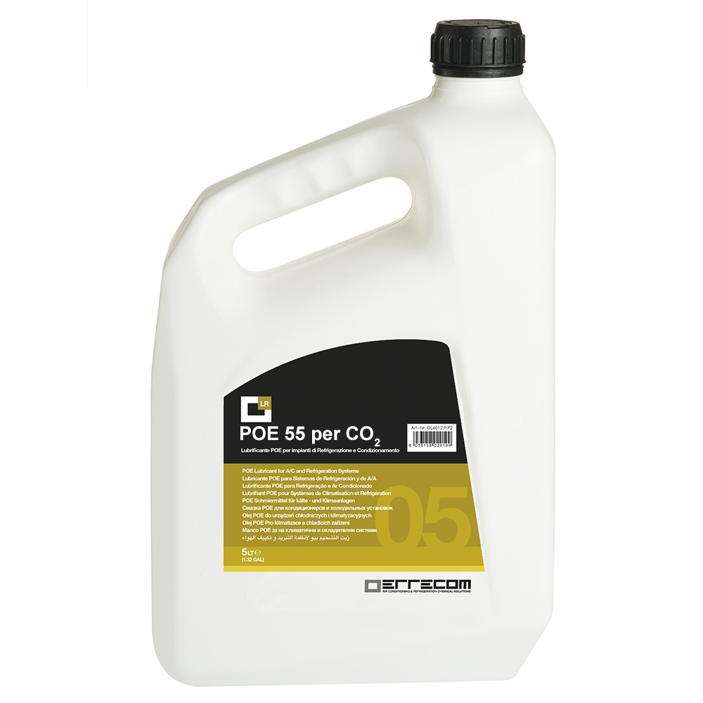 2 x Olio lubrificante Refrigerazione Polyol Estere (POE) specifico per CO2 Errecom 55 - Tanica in Plastica da 5 lt. - Confezione n° 2 pz. (totale 10 litri)