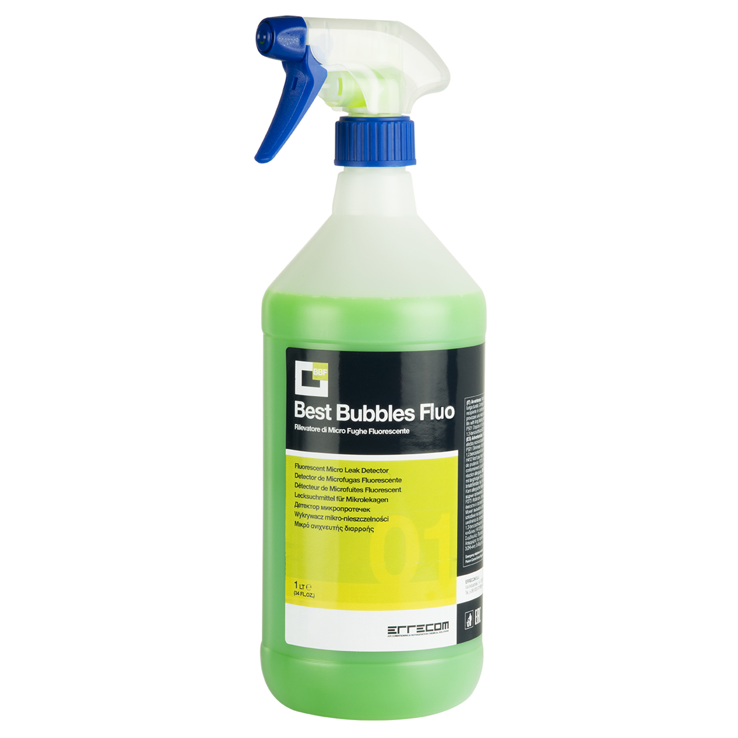 6 x Rivelatore di Micro Fughe Fluorescente - BEST BUBBLES FLUO - Flacone con Erogatore da 1 lt. - Confezione n° 6 pz