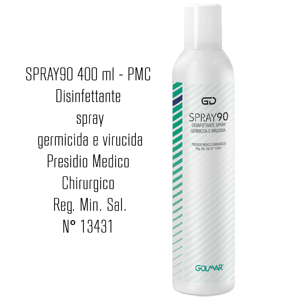 GOLMAR GD90 Spray 400 ml - PMC disinfettante professionale ad ampio spettro (virucida incluso famiglia Coronavirus, battericida e levuricida)