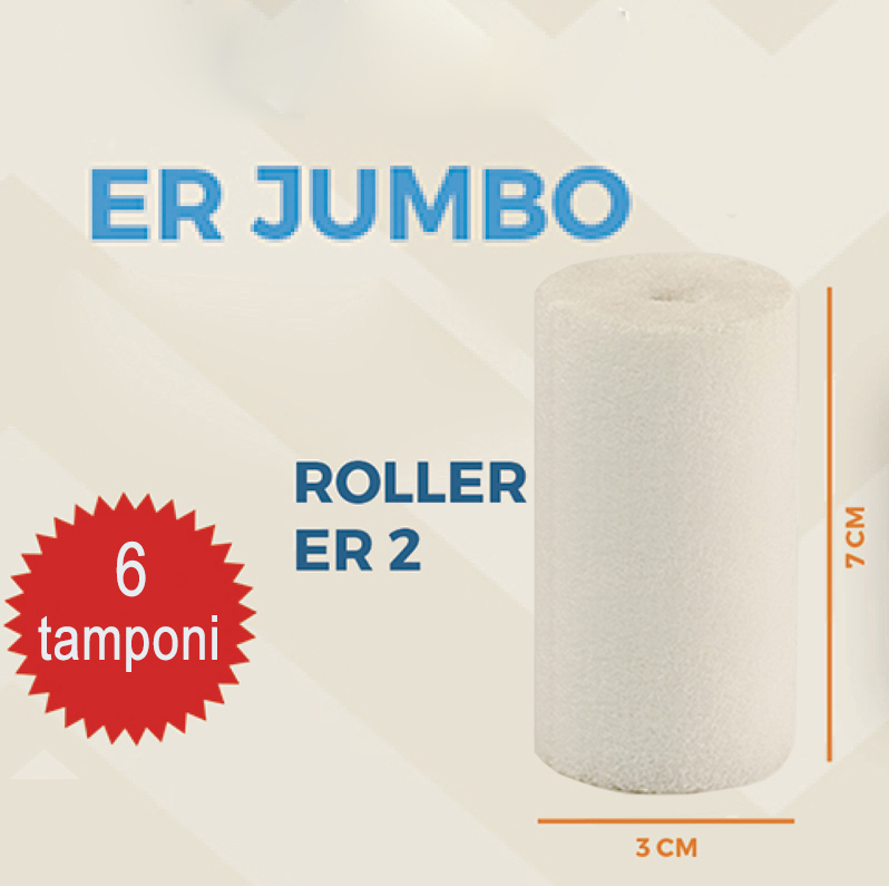 BKFLASH - 6 x ROLLER ER2 JUMBO - Kit ricambi composto da 6 tamponi grandi (per flacone 40 ml)