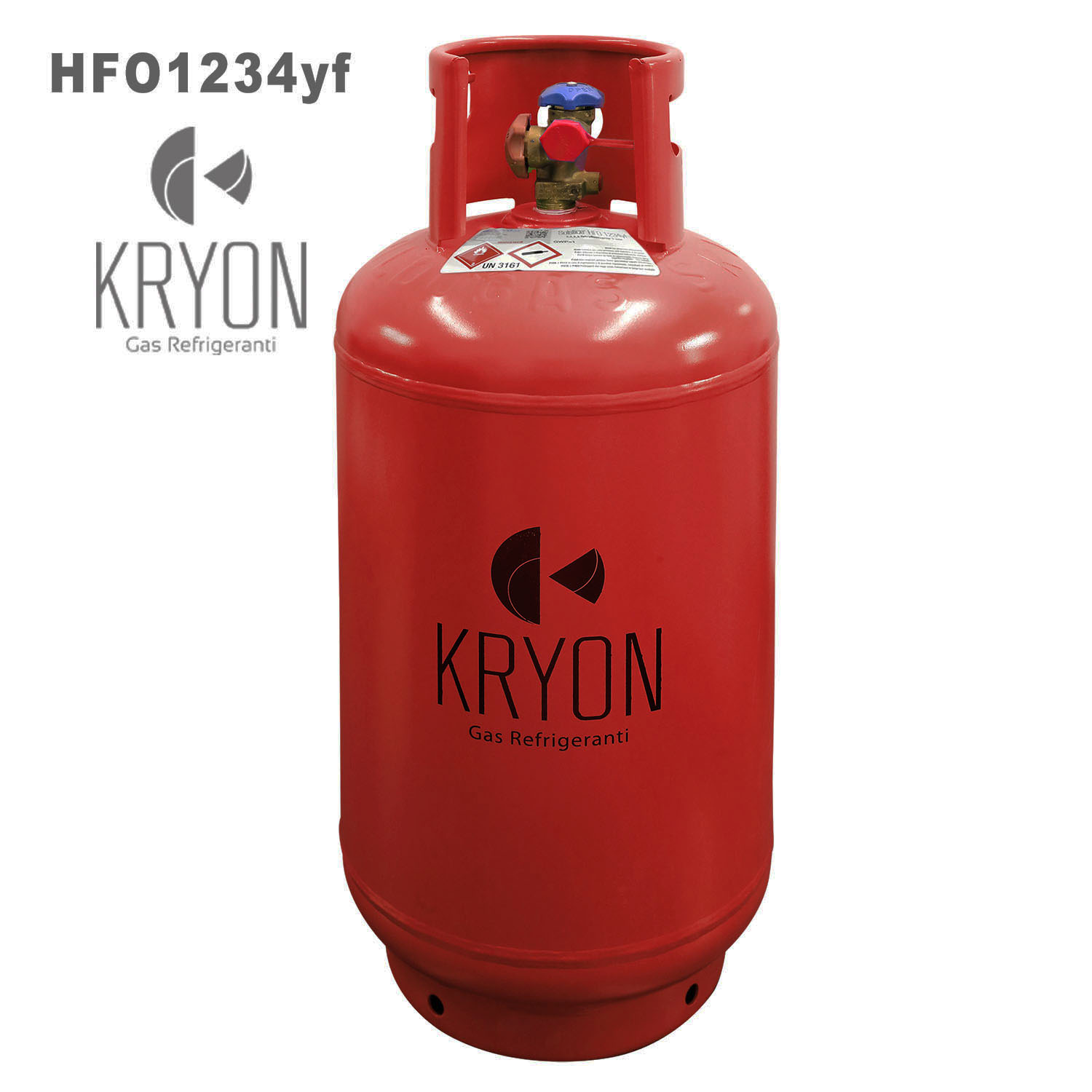 1234yf Kryon® HFO yf in Bombola a Rendere 40 Lt / 35 Kg - 42 Bar T-PED - valvola 21,8 x 1/14 LH (adattatore con uscita attacco rapido alta pressione HP J2888 non incluso)
