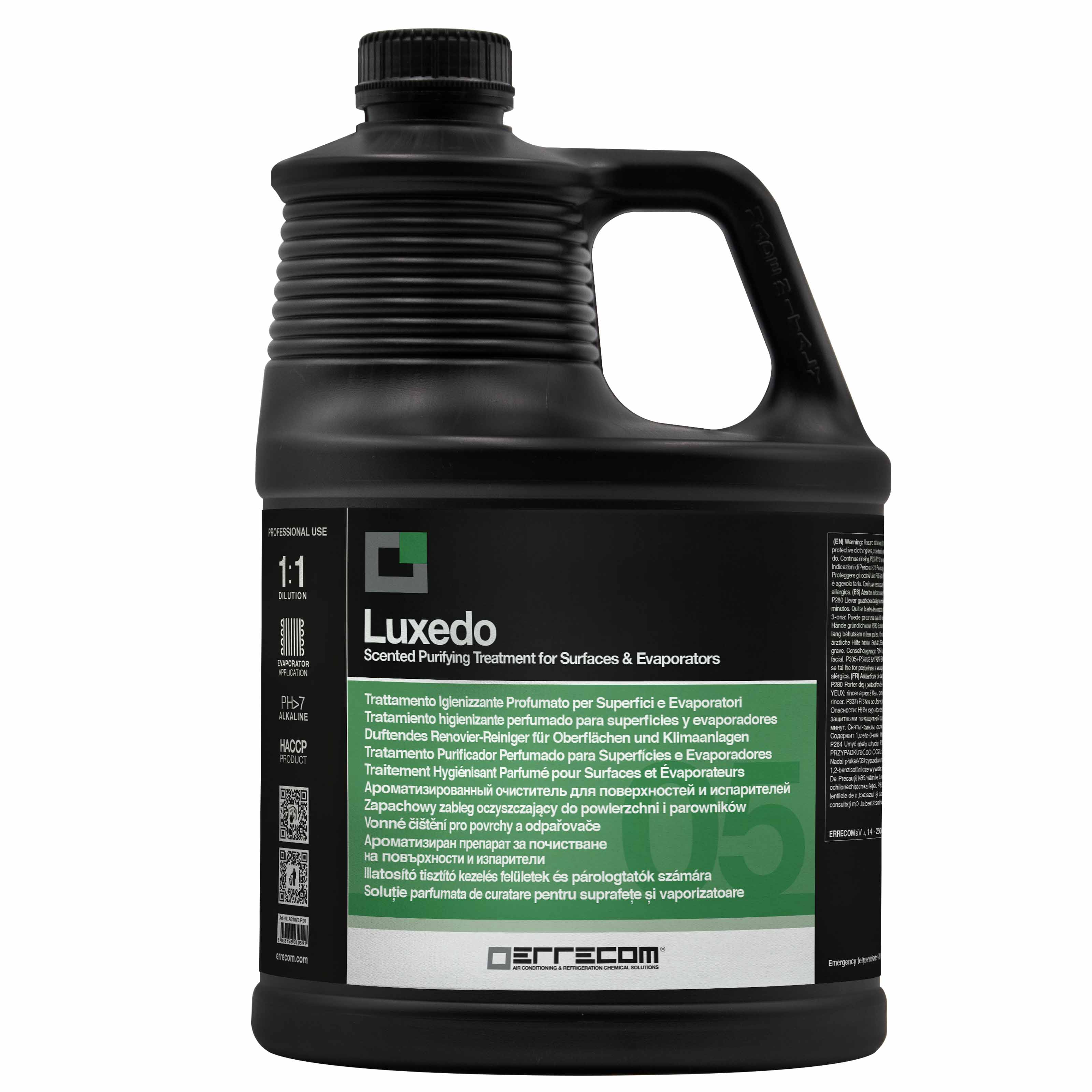 2 x Igienizzante profumato per superfici ed evaporatori - Pronto all'Uso - LUXEDO - Disinfettante registrato in Germania (N69541) - 5 litri - confezione n° 2 pz.
