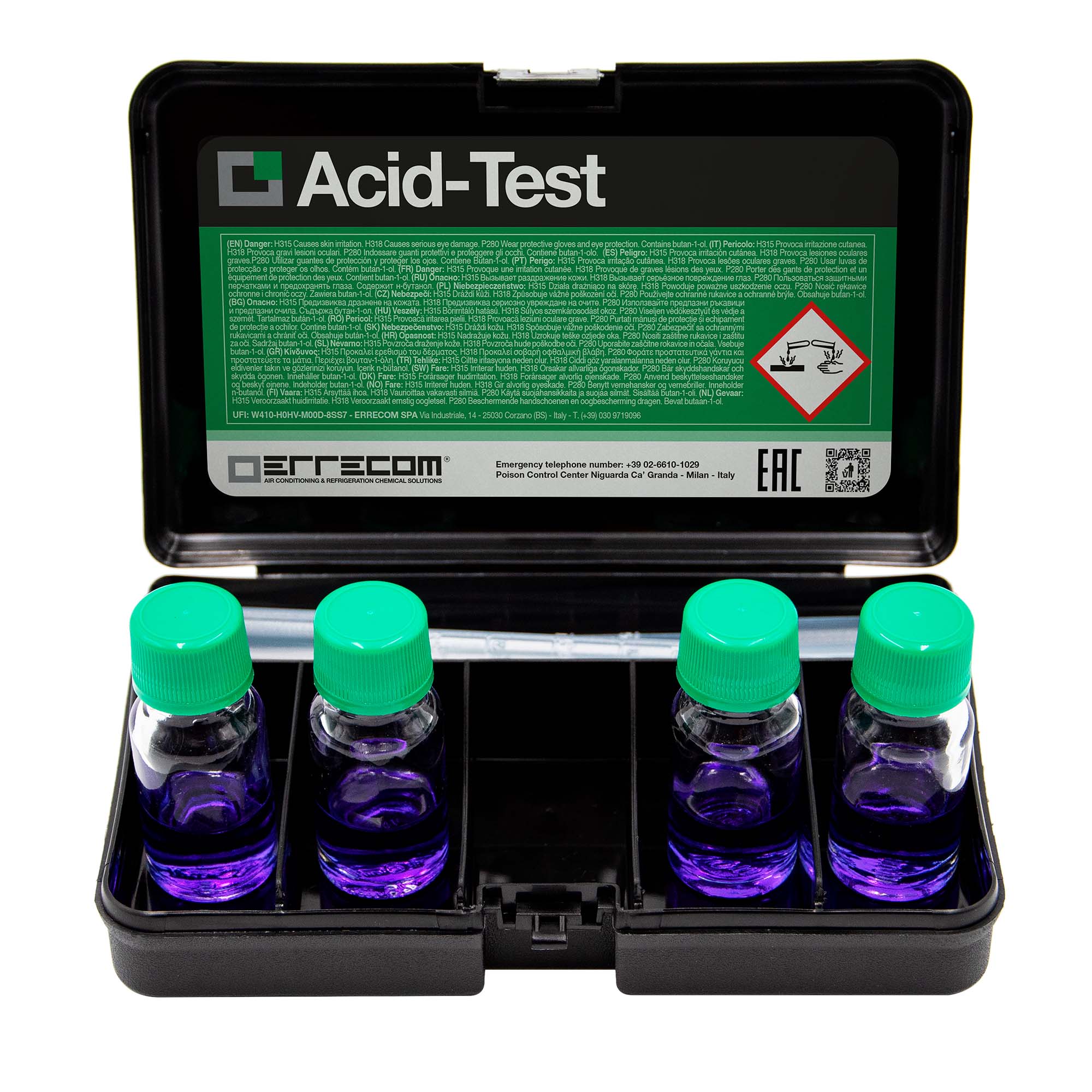 Test per verificare la presenza di Acido nei Lubrificanti - ACID TEST - kit adatto per 4 test