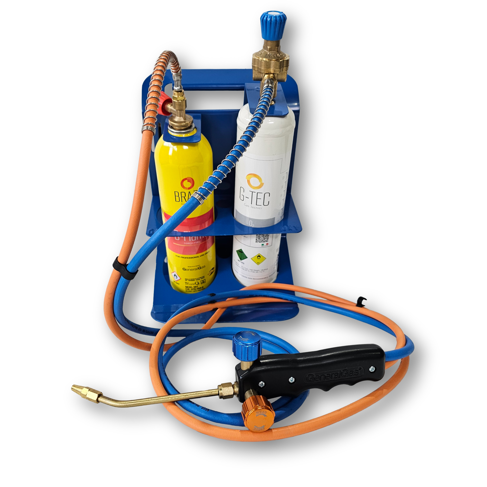 MINIFLAME - Kit di saldobrasatura con riduttori - bombola ossigeno + B-Flame (temperatura fiamma fino a 2.900 °C)
