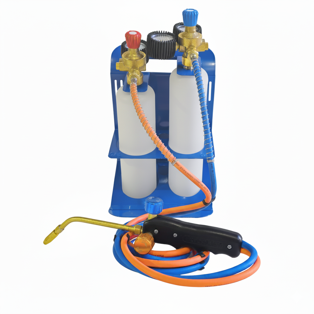 MAXIFLAME Kit Saldobrasatura Professionale con Riduttori Pressione e Manometri - Bombole non Incluse